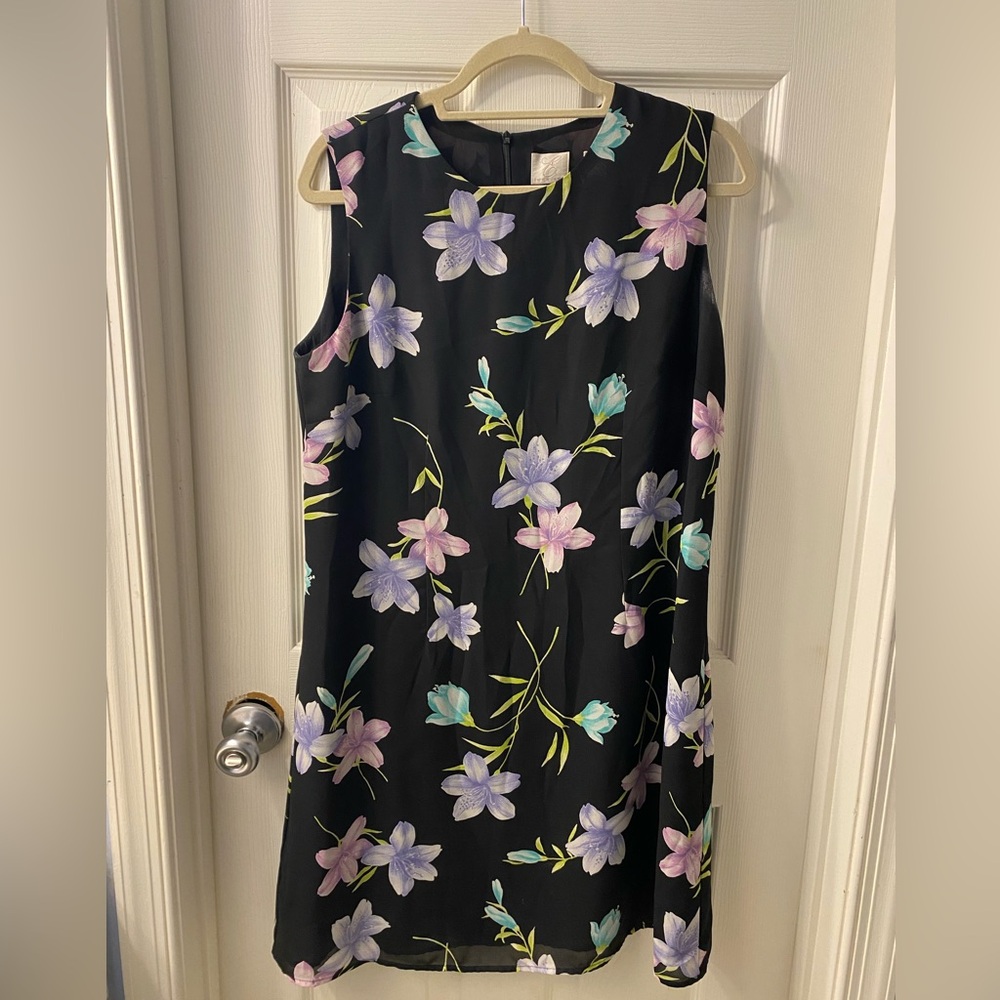 VINTAGE floral mini slip dress - size 12/14